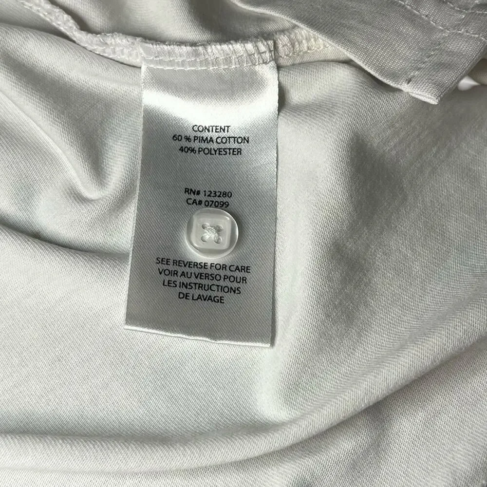 Travis Mathew Polo Shirt Mens Large White Green Chive Golf Performance Stretch‎